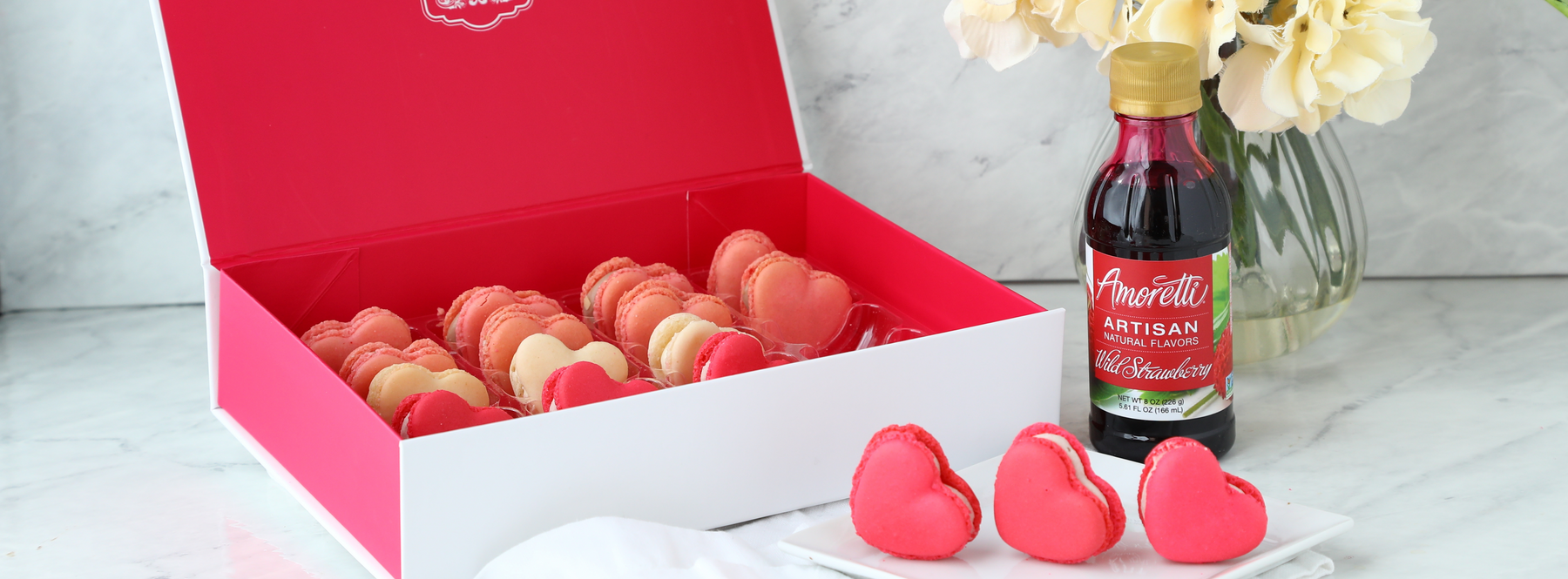 Wild Strawberry Valentines Macarons by Pastreez®