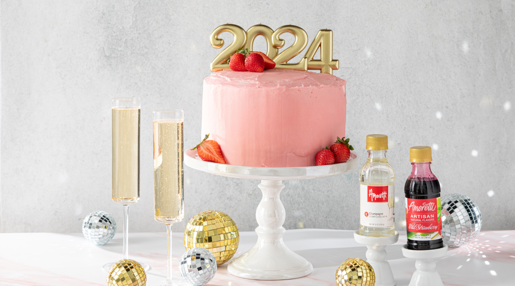 Wild Strawberry Champagne Cake