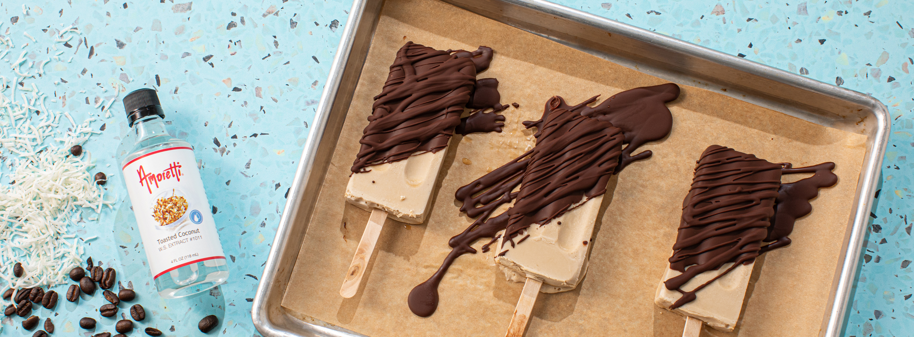 Toasted Coconut Latte Popsicles