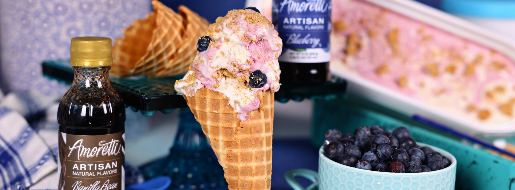 Blueberry Swirl Cheesecake Ice Cream