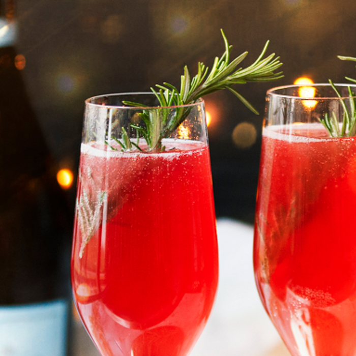 Raspberry Fig Champagne Spritz