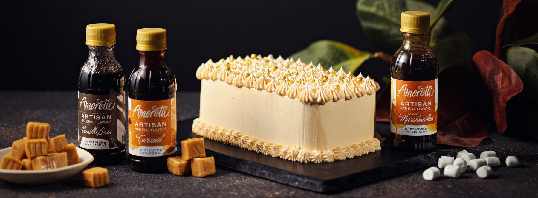 Marshmallow Cake with Caramel Frosting