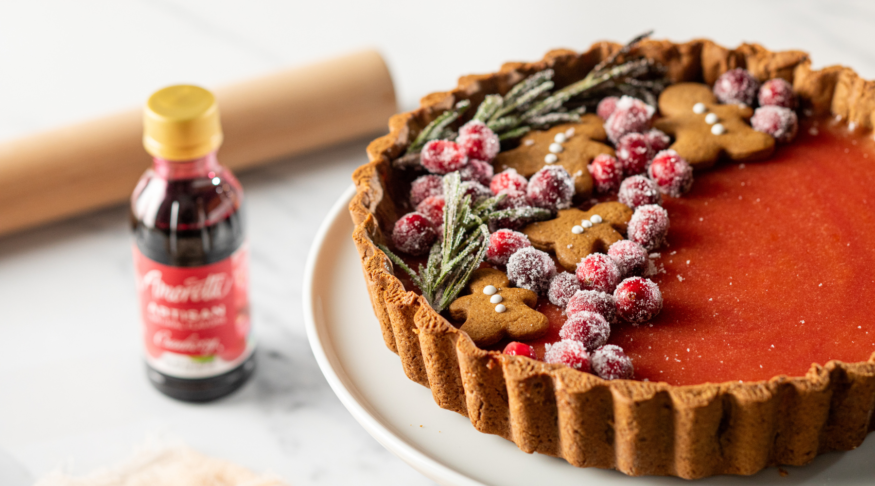 Cranberry Orange Tart with Gingerbread Cookie Crust