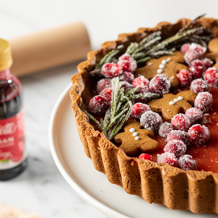 Cranberry Orange Tart with Gingerbread Cookie Crust