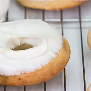 Baked Maple Doughnuts with Maple Bacon Glaze