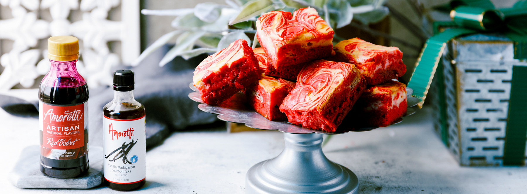 Red Velvet Cheesecake Blondie Bars