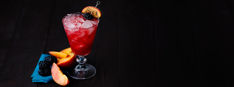 Amoretti Charred Peach & Blackberry Bramble Cocktail