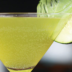 Cucumber Basil Champagne Martini