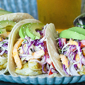 Amoretti Fish Tacos with Mango Slaw and Chipotle Lime Aioli