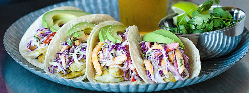 Amoretti Fish Tacos with Mango Slaw and Chipotle Lime Aioli