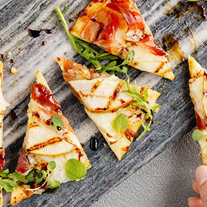 Amoretti Grilled Pear & Prosciutto Flatbread