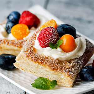 Amoretti Lemon Ricotta Puff Pastry with berries