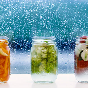 Pickled Vegetables lined up