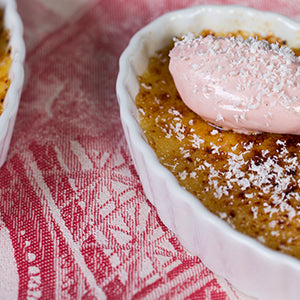 Pumpkin Brûlée with Pomegranate Crème