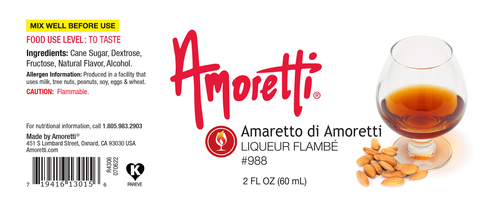 Amaretto di Amoretti Liqueur Flambe