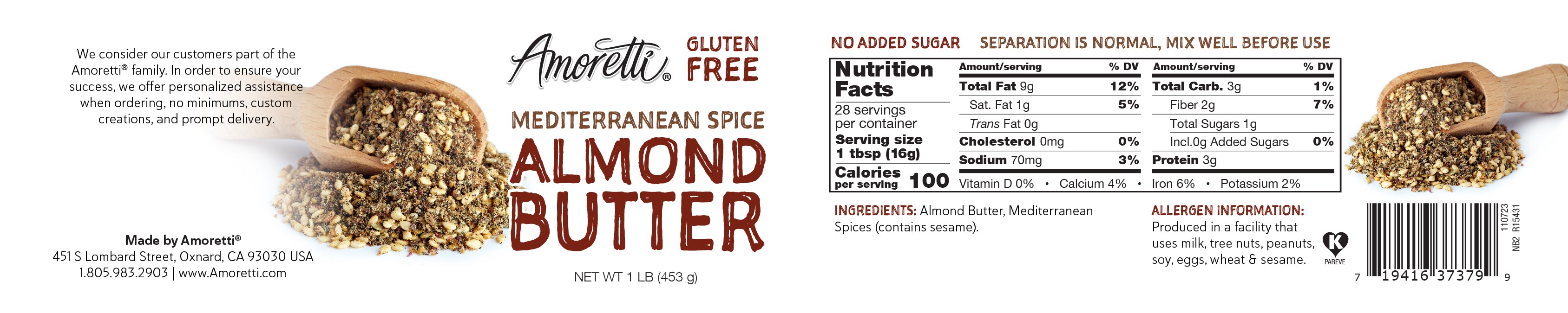 Mediterranean Spice Almond Butter