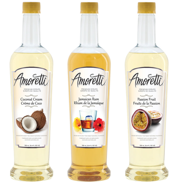 Amoretti Premium Tropical Syrups 3 Pack 750mL Syrups